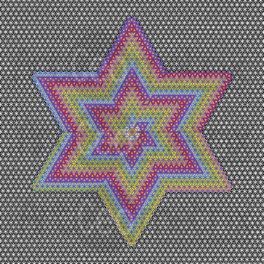 Colourful star geometric art
